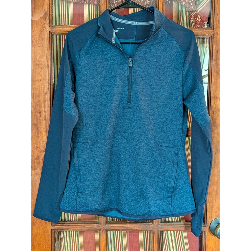 Under Armour Women's Blue Quarter Zip Pullover Loose Fit Size Small